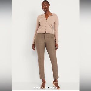 Old Navy High Waisted Brown Plaid Pixie Ankle Pants